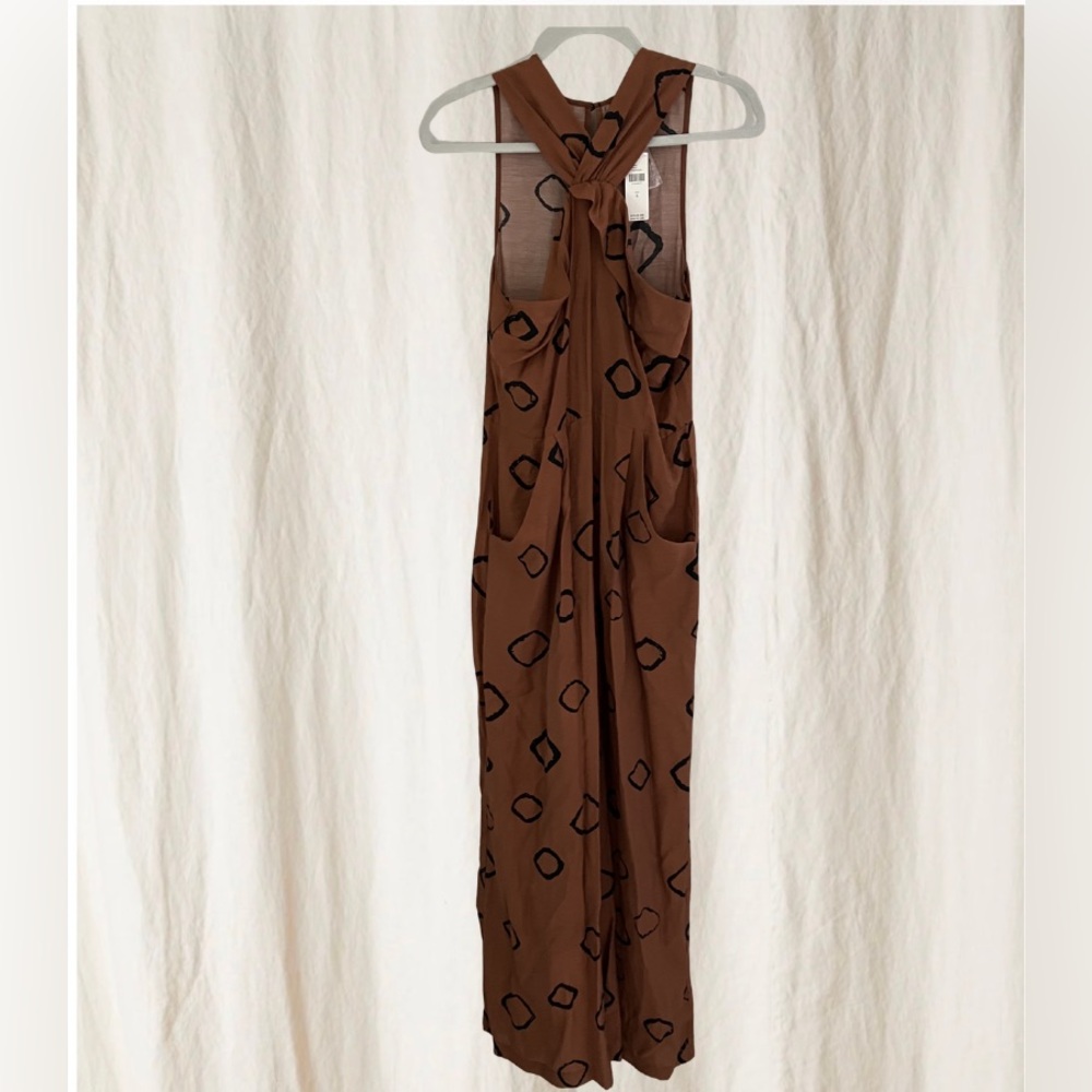 Anthropologie Eva Franco Wide Leg Halter Geometric Jumpsuit